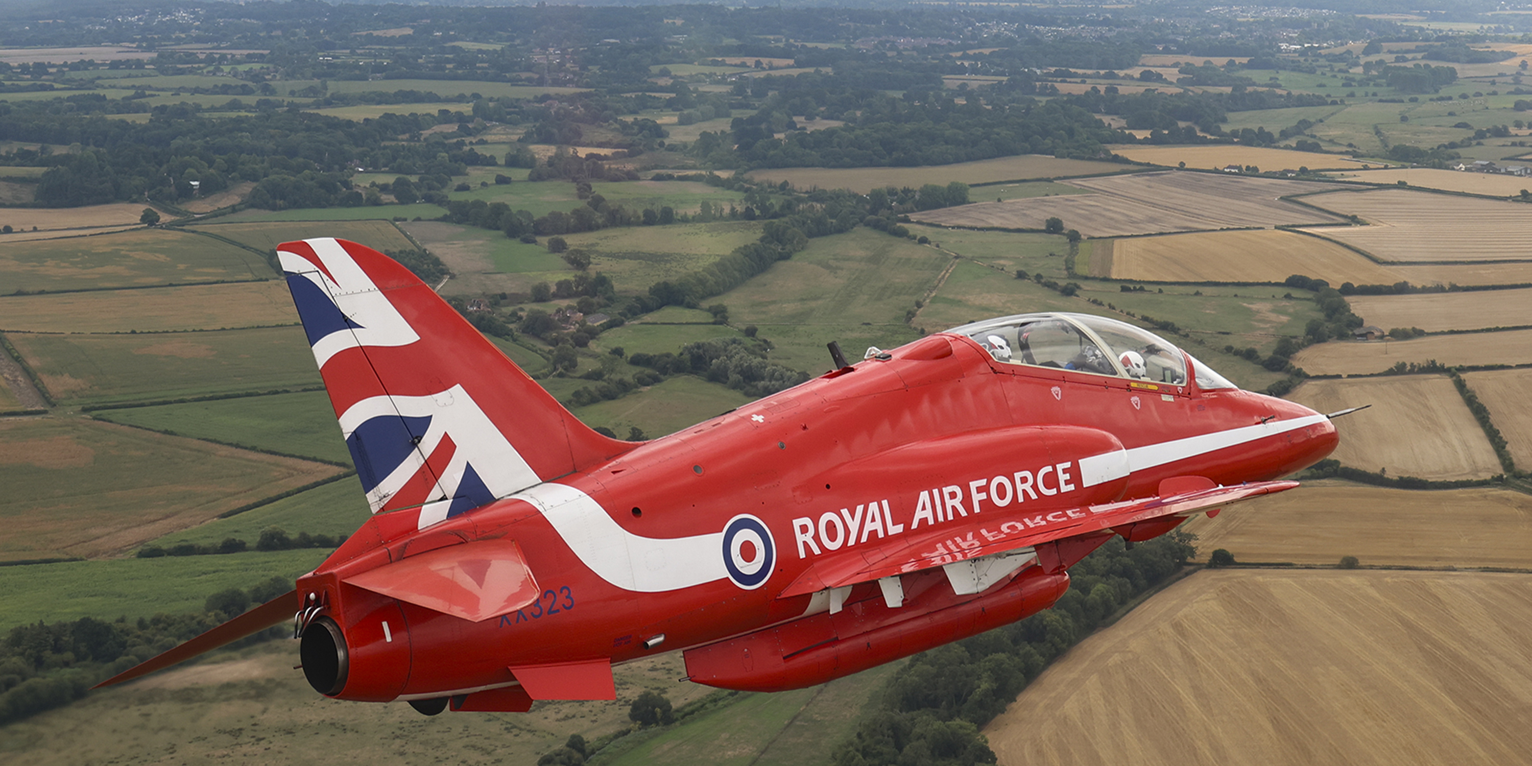XX323 - the Hawk jet which was the final Red Arrows aircraft to take off from RAF Scampton.